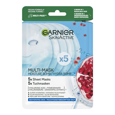 Garnier SkinActive Moisture Bomb Pomegranate Eco Pack x 5