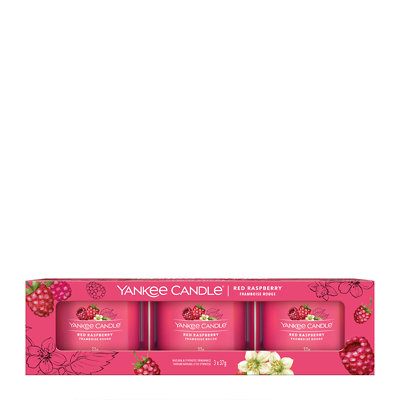 Yankee Candle 3 Pack Filled Votive Red Raspberry