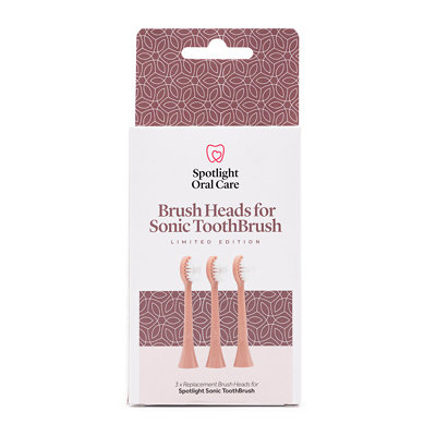 Spotlight Oral Care Rose Gold Sonic Toothbrush Replacement Heads x 3