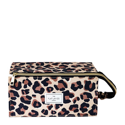 The Flat Lay Co. XXL Makeup Box Bag and Tray in Leopard Print