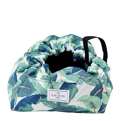 The Flat Lay Co. XXL Drawstring Makeup Bag in Tropical Leaves