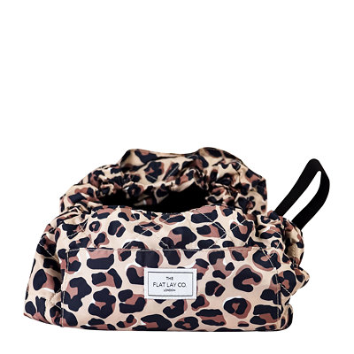 The Flat Lay Co. XXL Drawstring Makeup Bag in Leopard Print | FEELUNIQUE