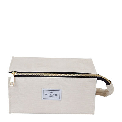 The Flat Lay Co. Makeup Box Bag and Tray in White Croc