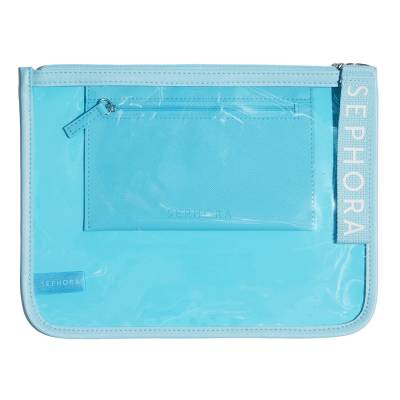 Summer Blue PVC Rectangular Beauty Bag