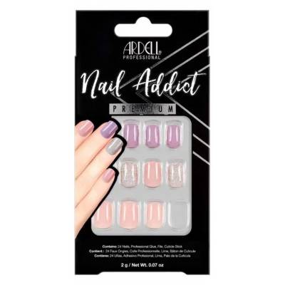 Ardell Nail Addict Premium Press On Nails Pastel Pink & Purple 24 Pieces