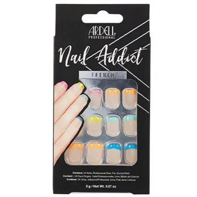 Ardell Nail Addict French Press On Nails Rainbow French 24 Pieces