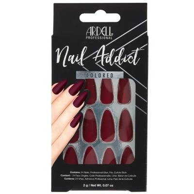 Ardell Nail Addict Solid Press On Nails Bordeaux 28 Pieces