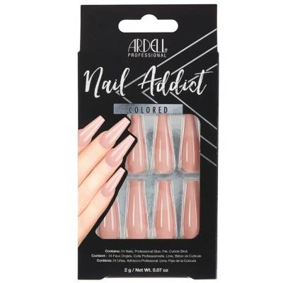 Ardell Nail Addict Solid Press On Nails Nude Pink 28 Pieces