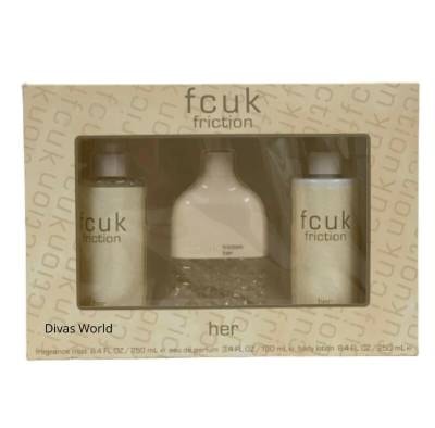 FCUK Friction Her Gift Set 100ml EDT + 250ml Body Lotion + 250ml ...