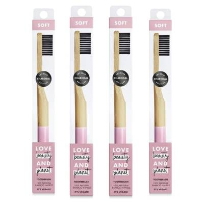 Love Beauty & Planet Toothbrush with Charcoal Infused Bristles, 4pk