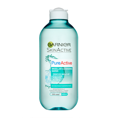 Garnier Pure Active Micellar Water facial cleanser Oily Skin 400ml