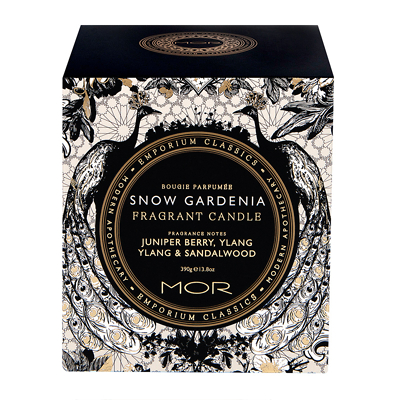 NEW MOR Emporium Classics SNOW GARDENIA Fragrant Soy Candle 390g 