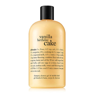philosophy vanilla cake gel douche & bain, corps & cheveux 480ml