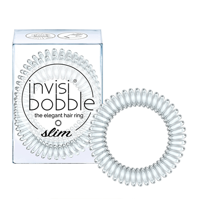 invisibobble SLIM Hair Tie Crystal Clear 3 Pack