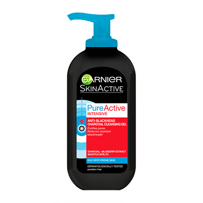 Garnier Pure Active Intensive Anti-Blackhead Charcoal Gel Wash 200ml